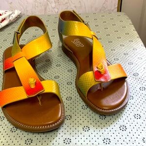 FRANCO SARTO Glenn Multi- Color Leather Sandals Size 9